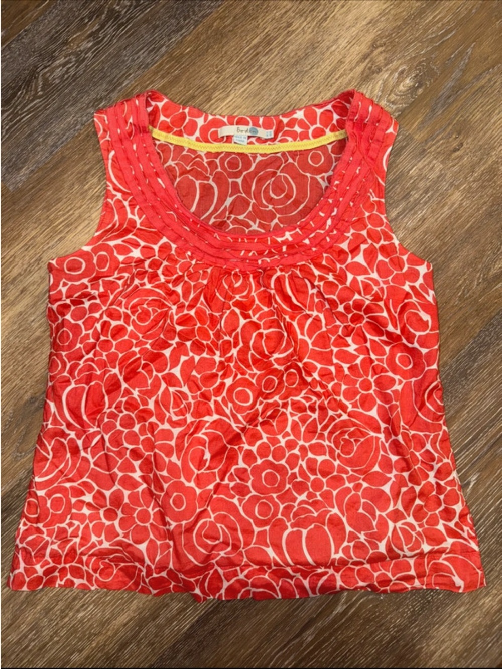 Boden Red Floral Sleeveless Tank